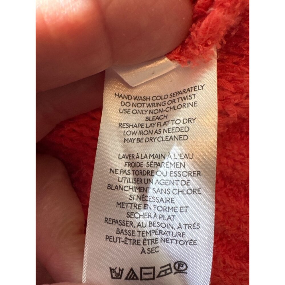 Anthropologie Pilcro Marla Coral Cropped V-Neck Knit Sweater Small Cottagecore - Picture 5 of 9